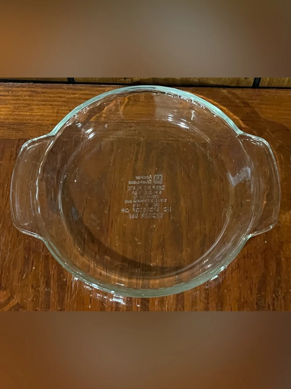 Anchor Ovenware Clear Glass 9” Pie Plate
